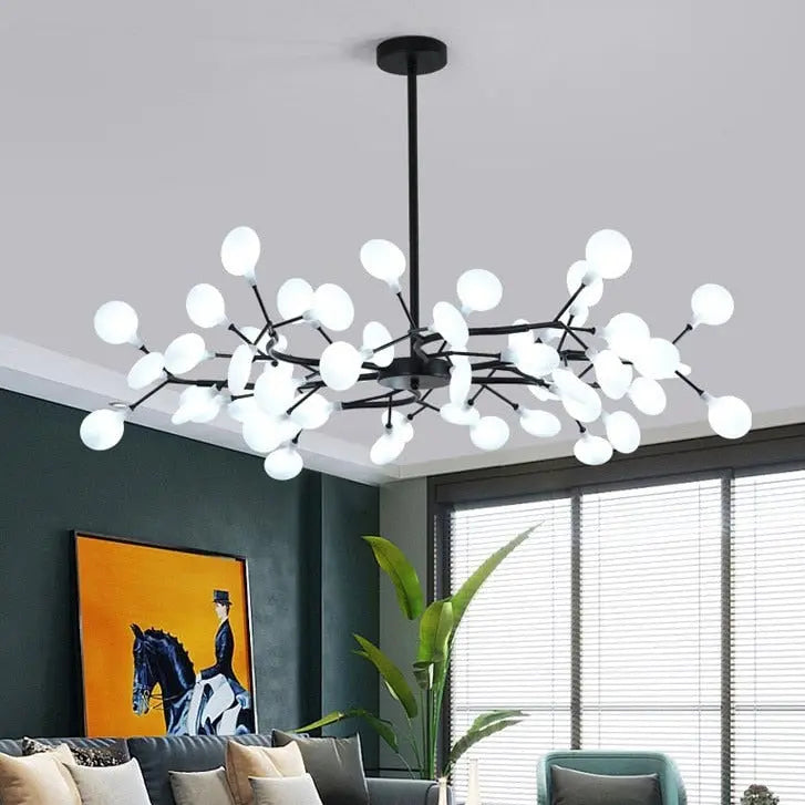 Luxurious Gold Chandelier with White Petals ChandeliersLife®