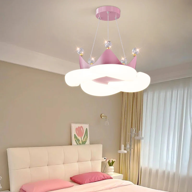 Celestine Crown LED Chandelier for Kids Rooms