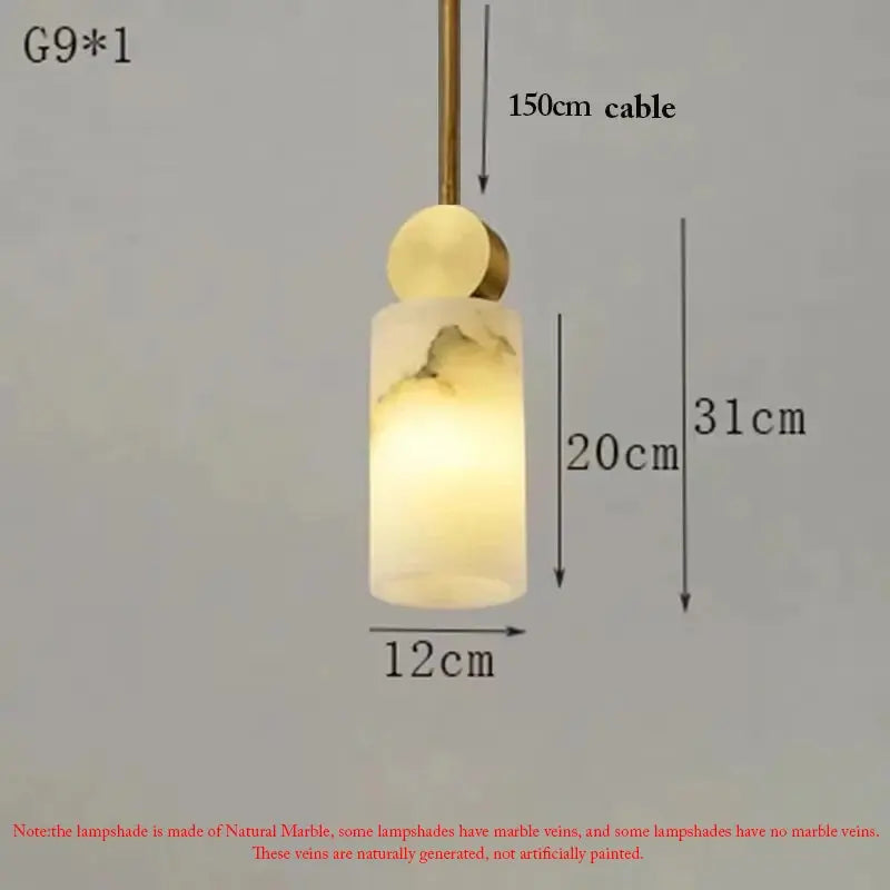 Nordic Marble Copper Hanging Lamp