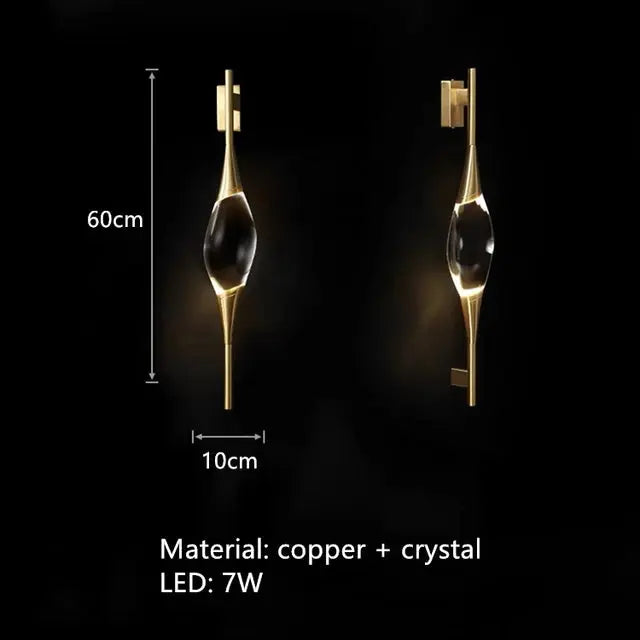 Postmodern Crystal Wall Lamp - Black ChandeliersLife®
