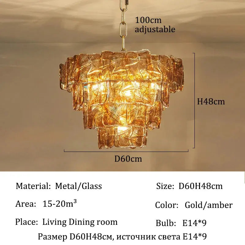 Virello Blue Glass Dining Room Chandelier