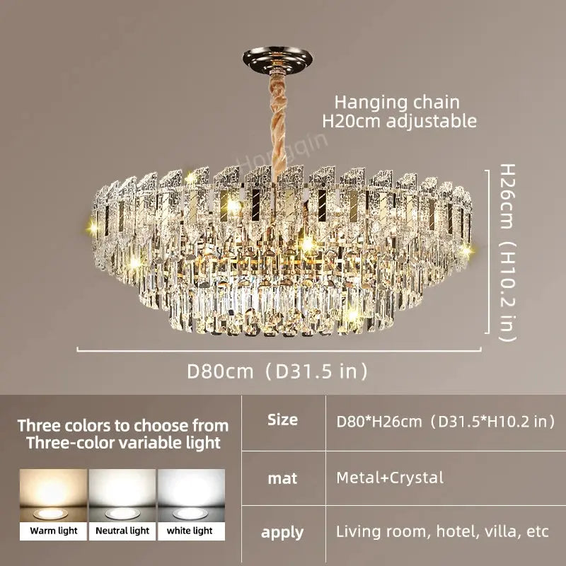 Crystal Hanging Living Room Chandelier ChandeliersLife®
