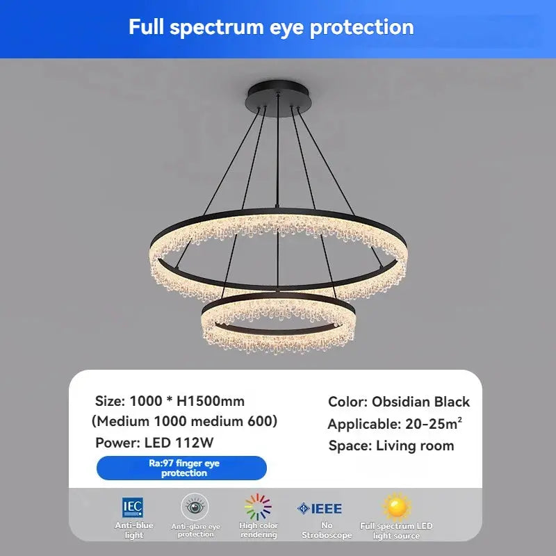 Italian Crystal Round Chandelier