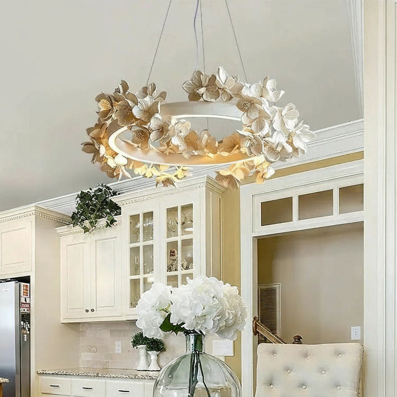 French Round Floral Chandelier