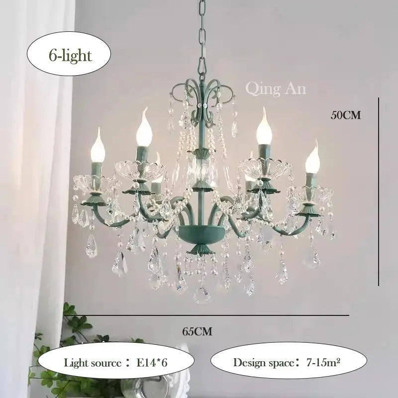 Crystal Green Glass Chandeliers