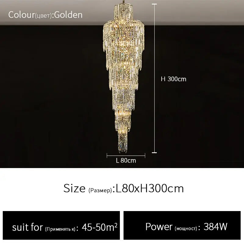Rotating Staircase Crystal Chandelier ChandeliersLife®