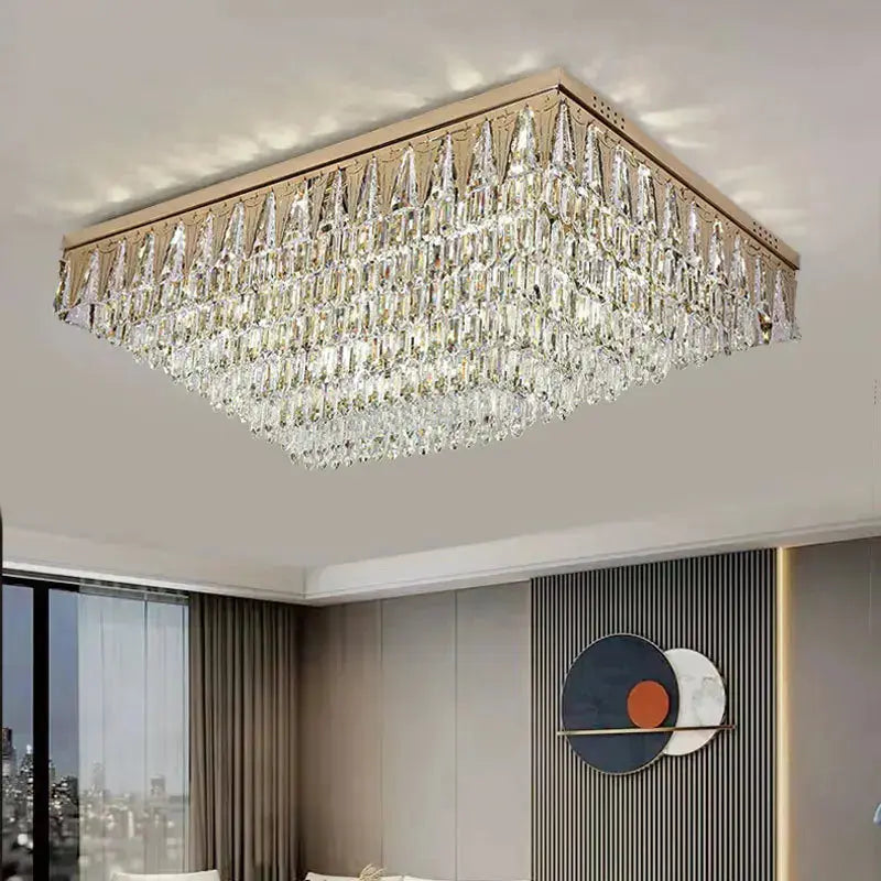Rectangular Round Crystal Luxury Ceiling Lamp ChandeliersLife®