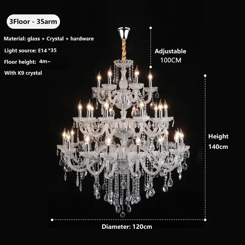 Villa Foyer Extra Large Crystal Chandelier