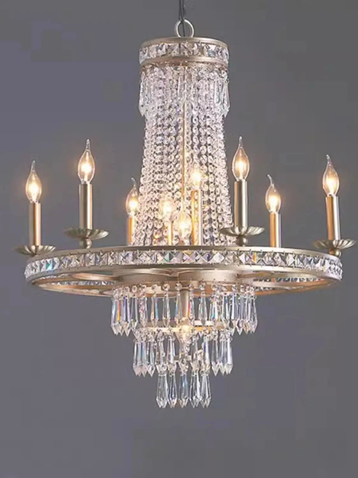 American Country Chandelier for Living Room Dining Room Lamp Creative Personality French Luxury Wrought Iron Crystal Lamp ChandeliersLife®