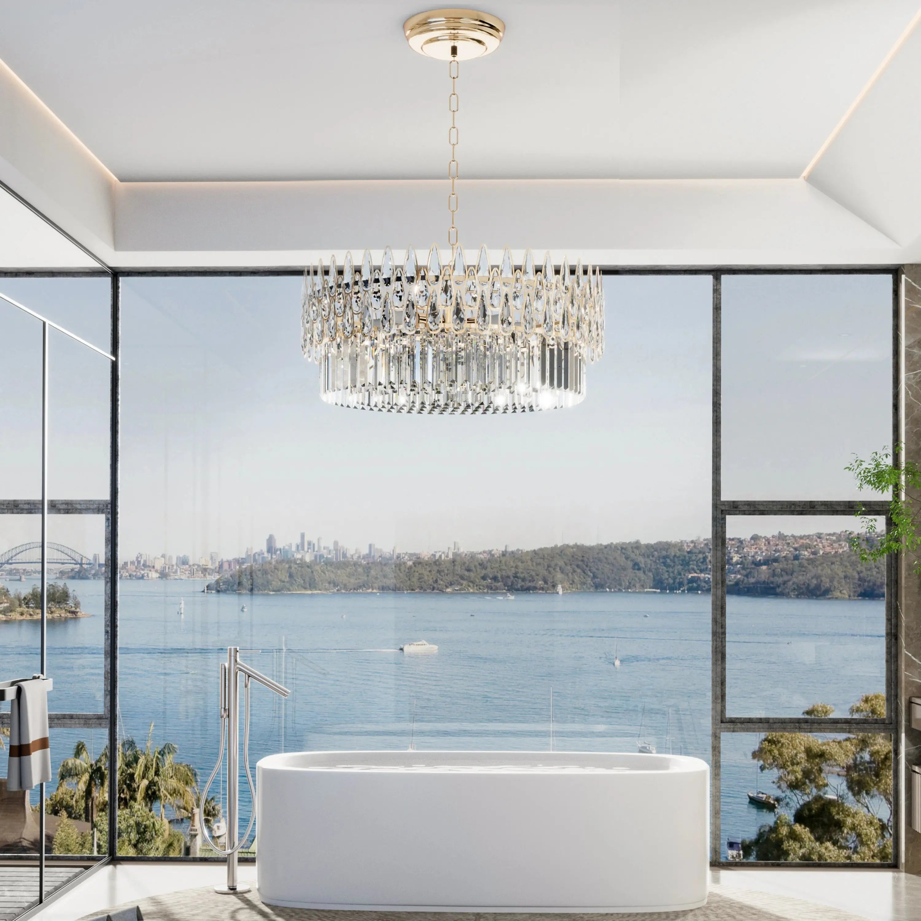 LUVODI Luxury Ceiling Pendant Lighting Decor Crystal Chandeliers Light Fixture with Three Colors Lights ChandeliersLife®