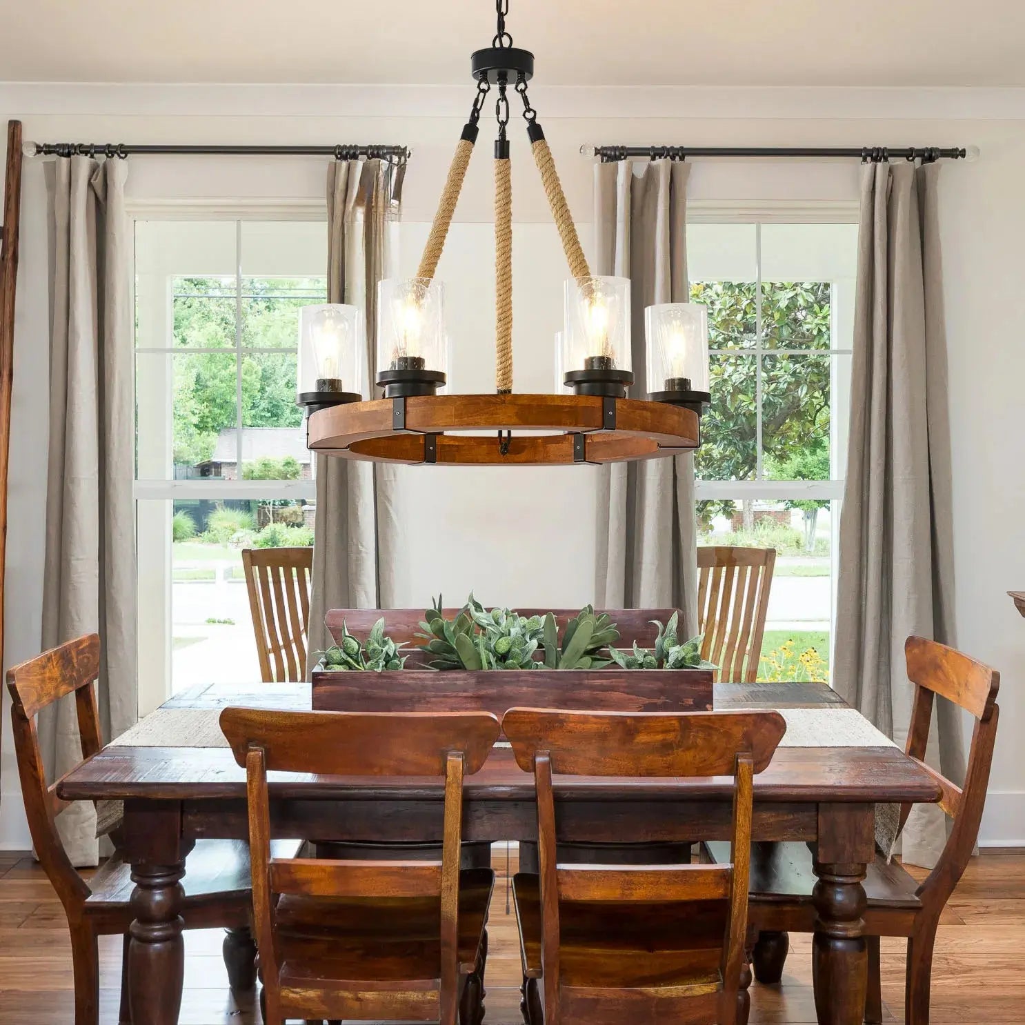 Country Farmhouse Wood Chandelier ChandeliersLife®