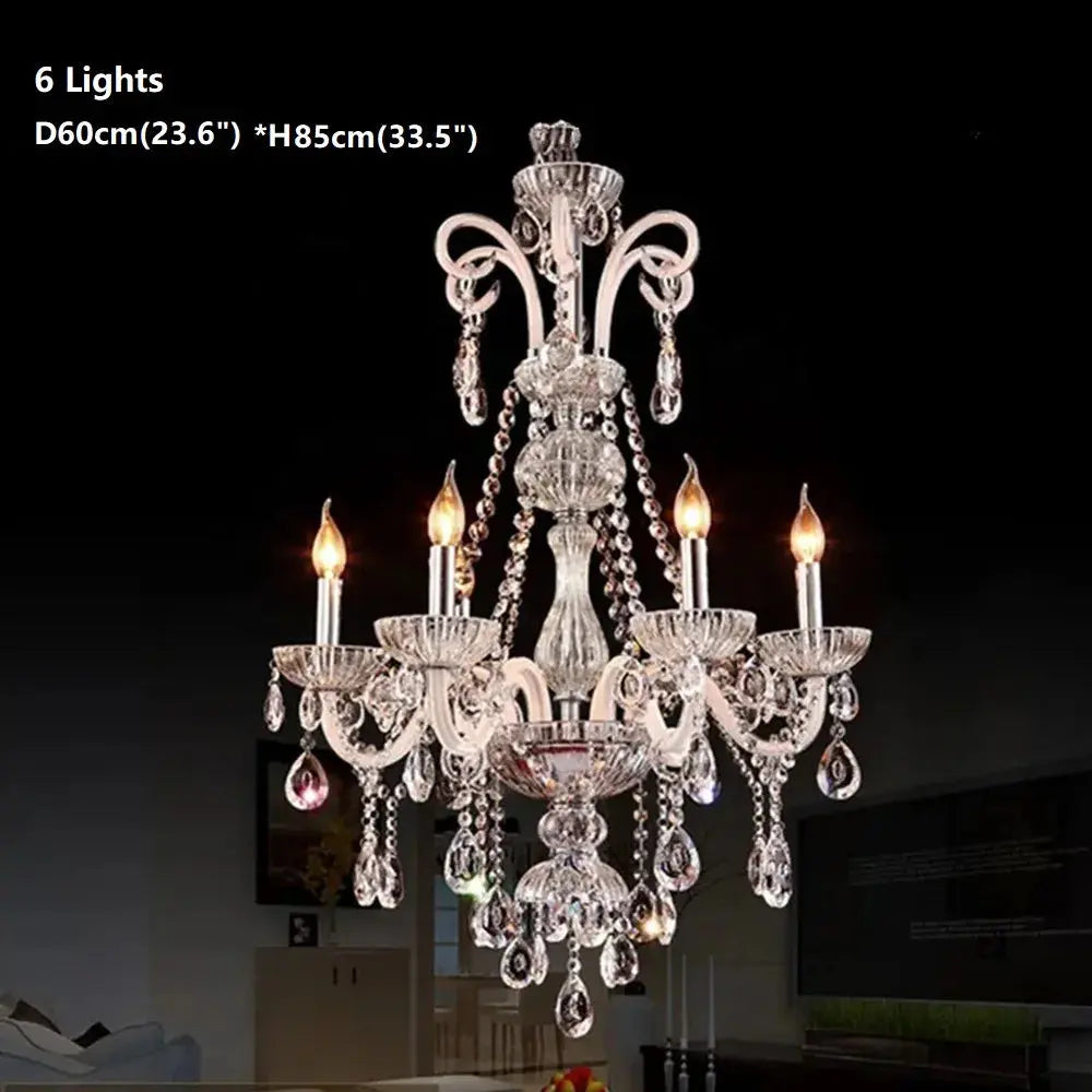 Modern Candle Chandelier light Glass White K9 Crystal Pendant Lamp Living Room Bedroom Decoration Lights Crystal Chandelier ChandeliersLife®
