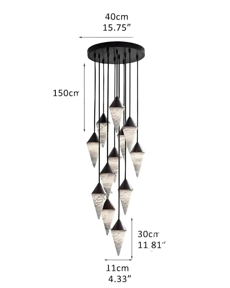 Modern Alabaster Cone Cluster Chandelier ChandeliersLife®