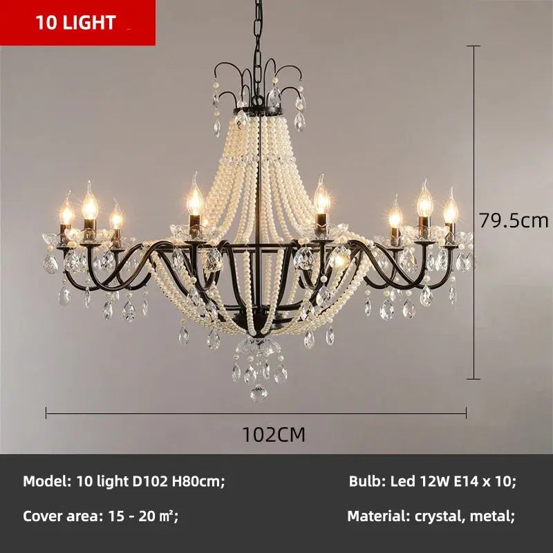 French Design Pearl Crystal Chandelier ChandeliersLife®