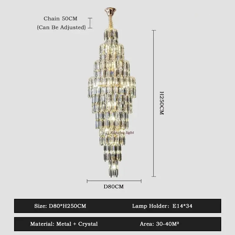 High-end Staircase Long Hanging Chandelier ChandeliersLife®