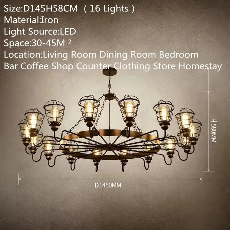 Industrial Retro Decor Chandelier ChandeliersLife®