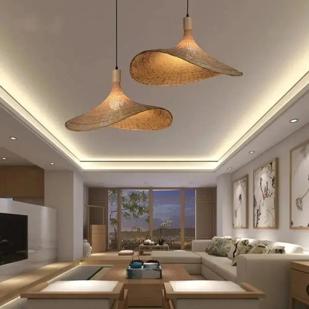 Retro Chinese Style Creative Straw Hat Chandelier ChandeliersLife®