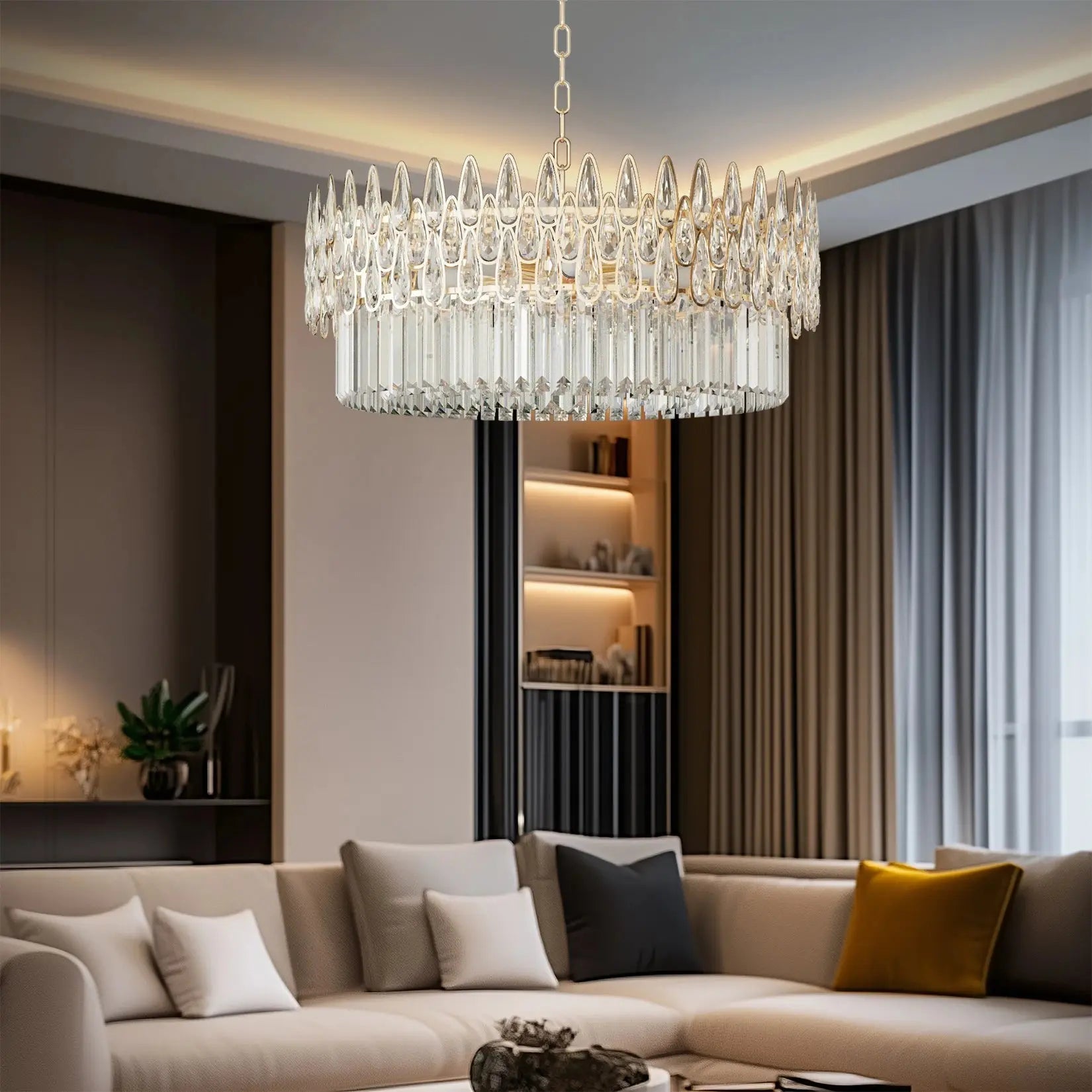 LUVODI Luxury Ceiling Pendant Lighting Decor Crystal Chandeliers Light Fixture with Three Colors Lights ChandeliersLife®