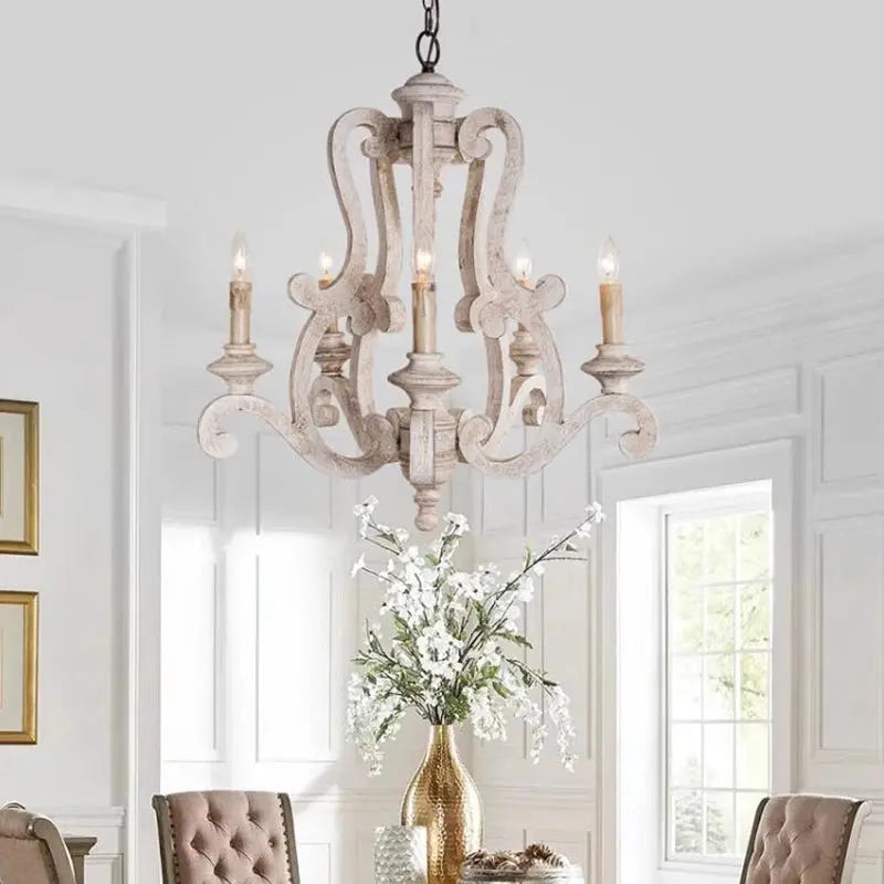 Farmhouse Wooden Chandelier For children's Room Bedroom Suspension Light Antique Hanging Lamp American Retro Loft Ceiling lamp ChandeliersLife®