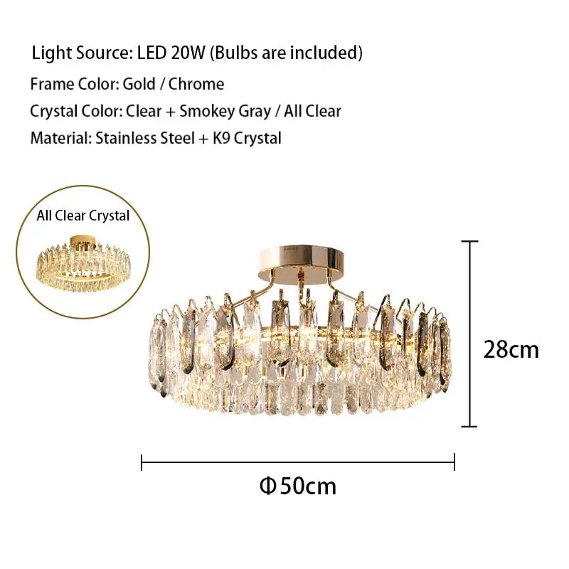 Crystal Modern Gold Ceiling Lustres ChandeliersLife®