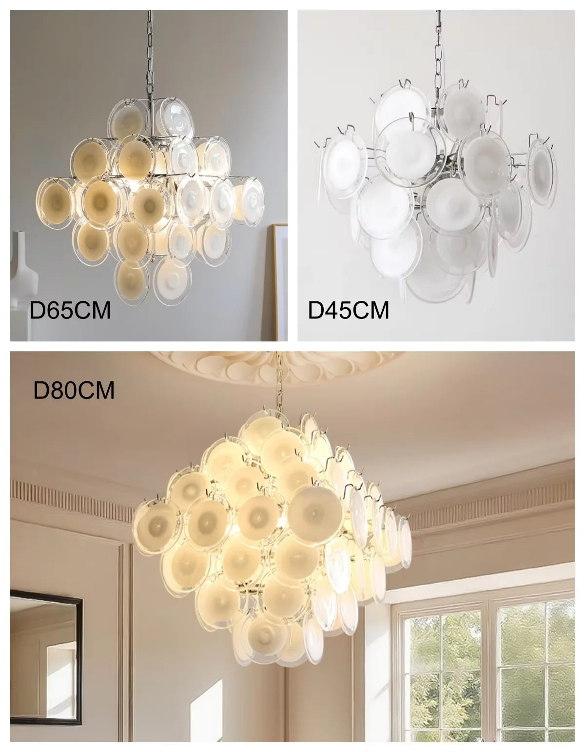Fiora Murano-inspired Petal Glass chandelier, product gallery image 5 of 12