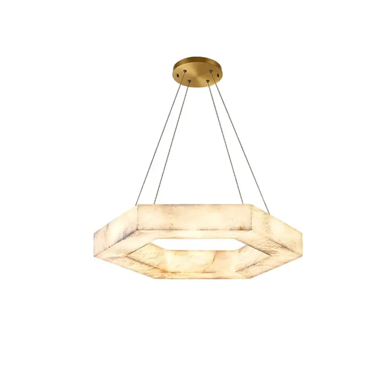 Hexagonal Alabaster Round Chandelier