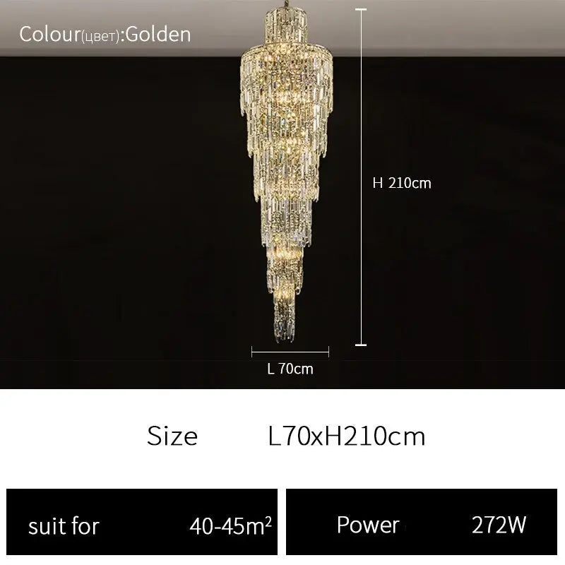 Rotating Staircase Crystal Chandelier ChandeliersLife®