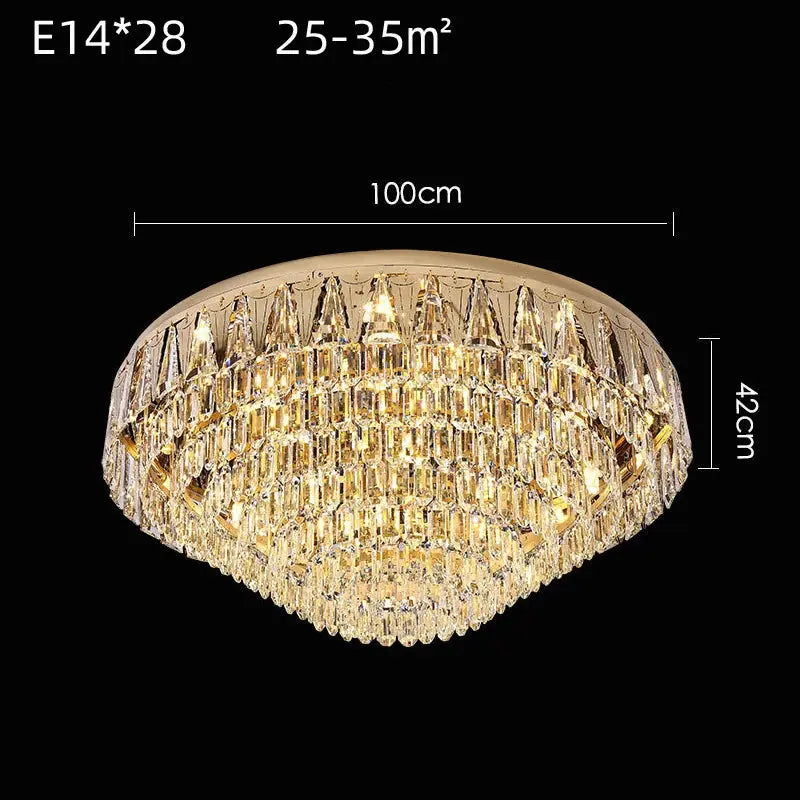 Rectangular Round Crystal Luxury Ceiling Lamp