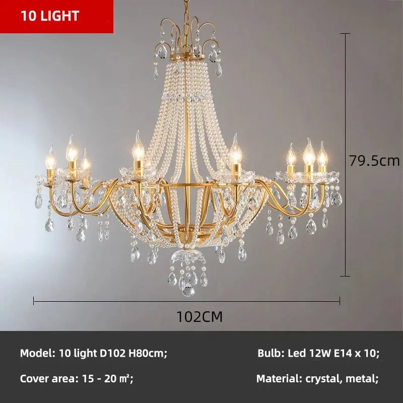 French Design Pearl Crystal Chandelier