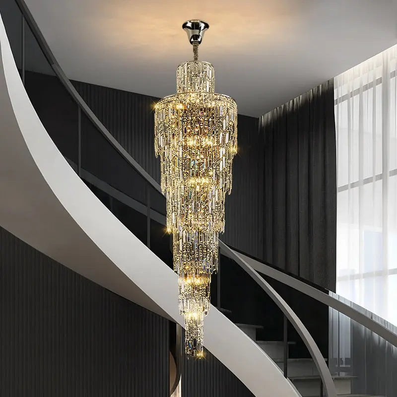 Rotating Staircase Crystal Chandelier ChandeliersLife®