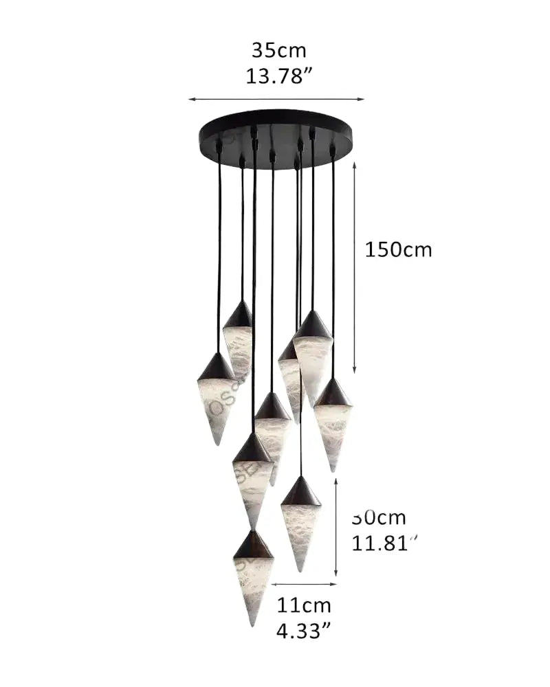 Modern Alabaster Cone Cluster Chandelier ChandeliersLife®