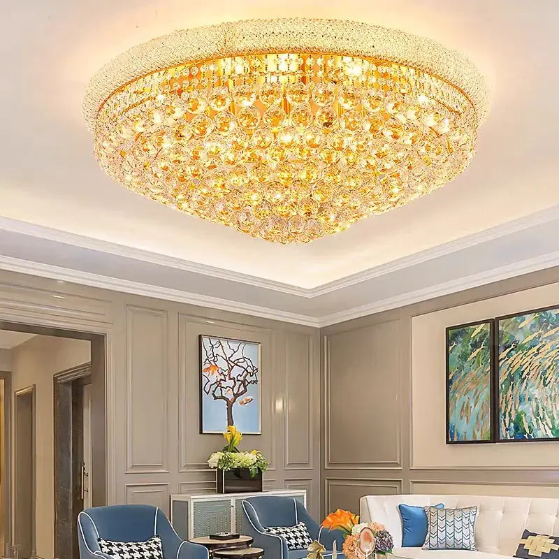 Morden Crystal Ceiling Lamp Bedroom Atmospheric