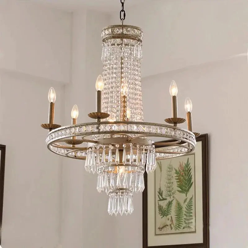 American Country Chandelier for Living Room Dining Room Lamp Creative Personality French Luxury Wrought Iron Crystal Lamp ChandeliersLife®