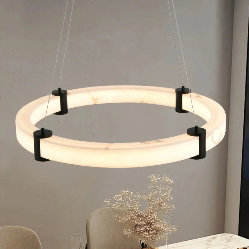 Luxury Ring Alabaster Pendant Chandelier ChandeliersLife®