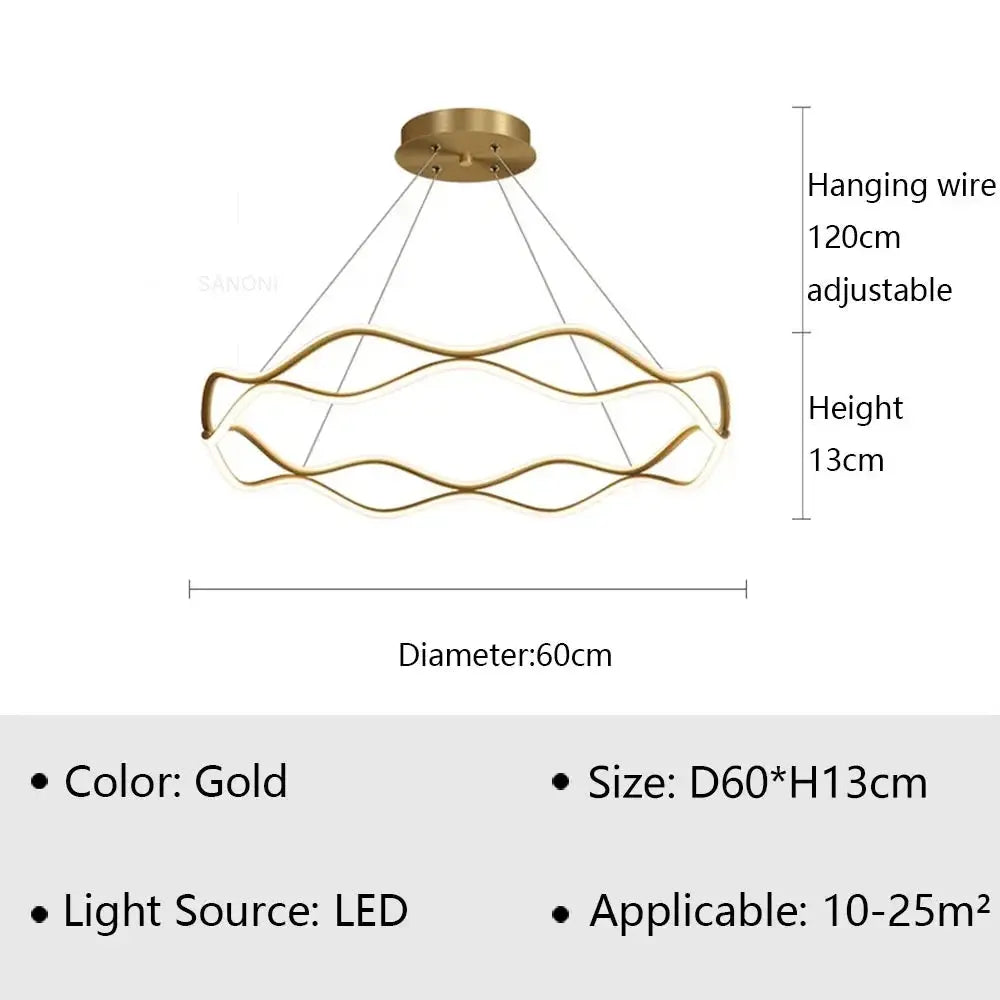 Modern LED Pendant Light For Bedroom Living Dining Room Chandelier Luxury Ring Hanging Lamp Home Decor Indoor Lighting Fixture ChandeliersLife®