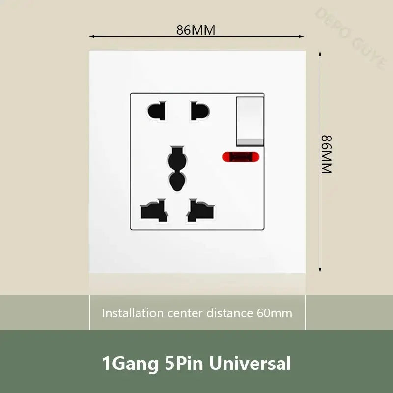 UK Wall Electrical Outlet with USB Charger
