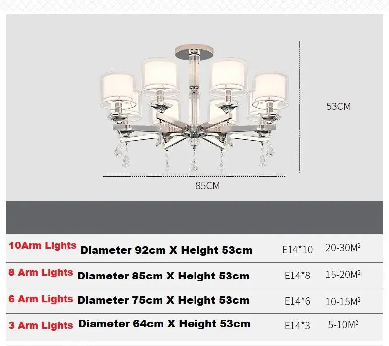 Nordic Luxury Crystal Chandelier Modern Design Clear Glass Light For Living Dining Room Bedroom Study Kitchen Island Lamp ChandeliersLife®