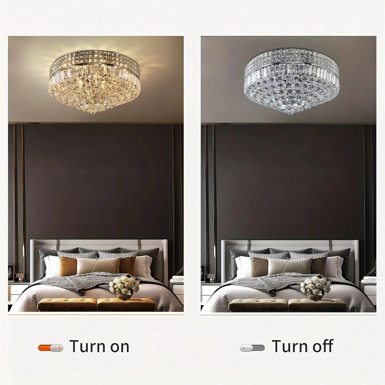 Modern Round Crystal Ceiling Light Fixture