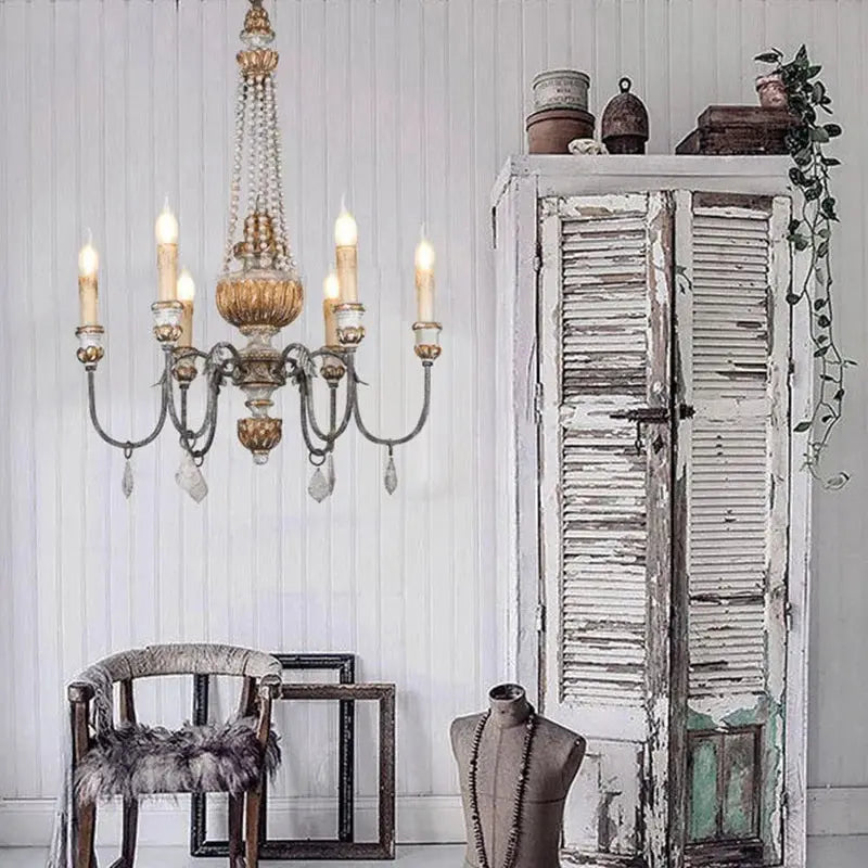Wooden Farmhouse Chandelier