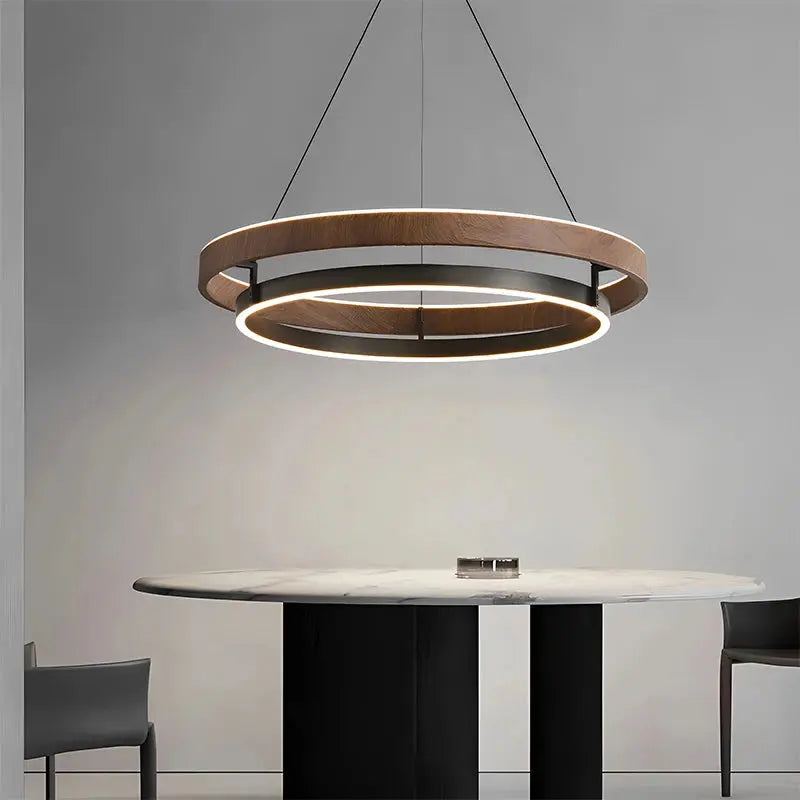 Designer Modern Wood Grain Pendant Light