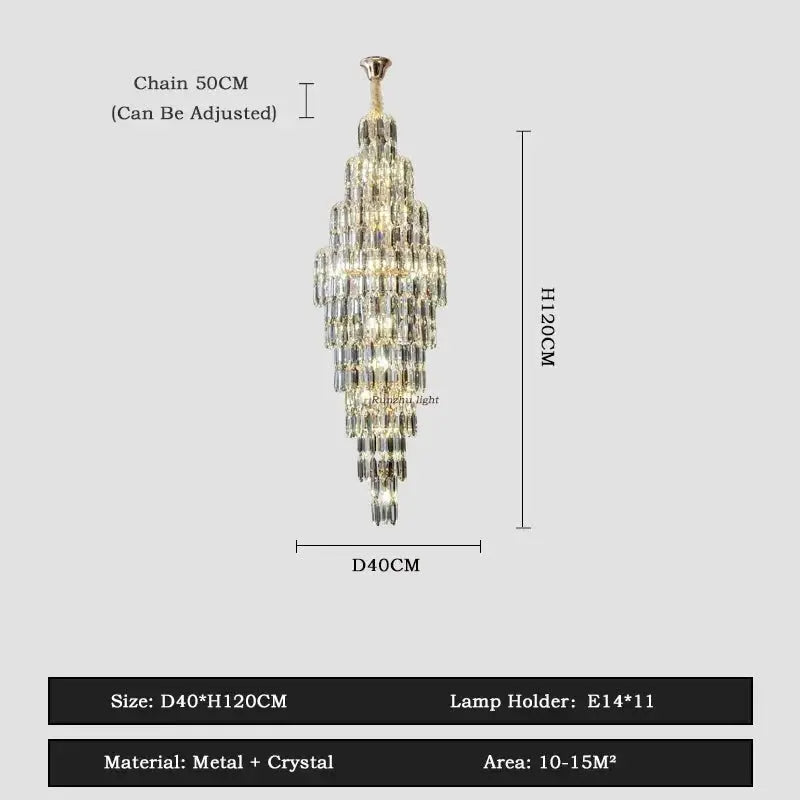 High-end Staircase Long Hanging Chandelier ChandeliersLife®