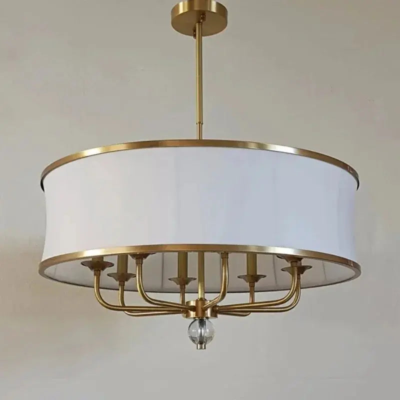 American Fabric E14 Led Chandelier Living Room Nordic Rod Hanging Lamp Foyer Gold Suspend Lamp Home Decor Led Lighting Fixtures ChandeliersLife®