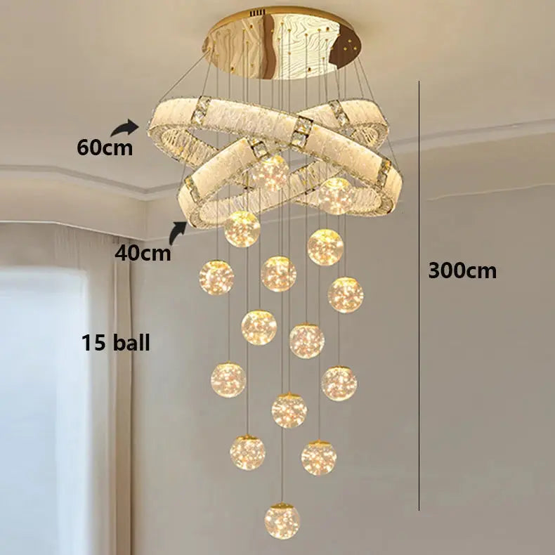 Modern Home Decor Led Staircase Chandeliers