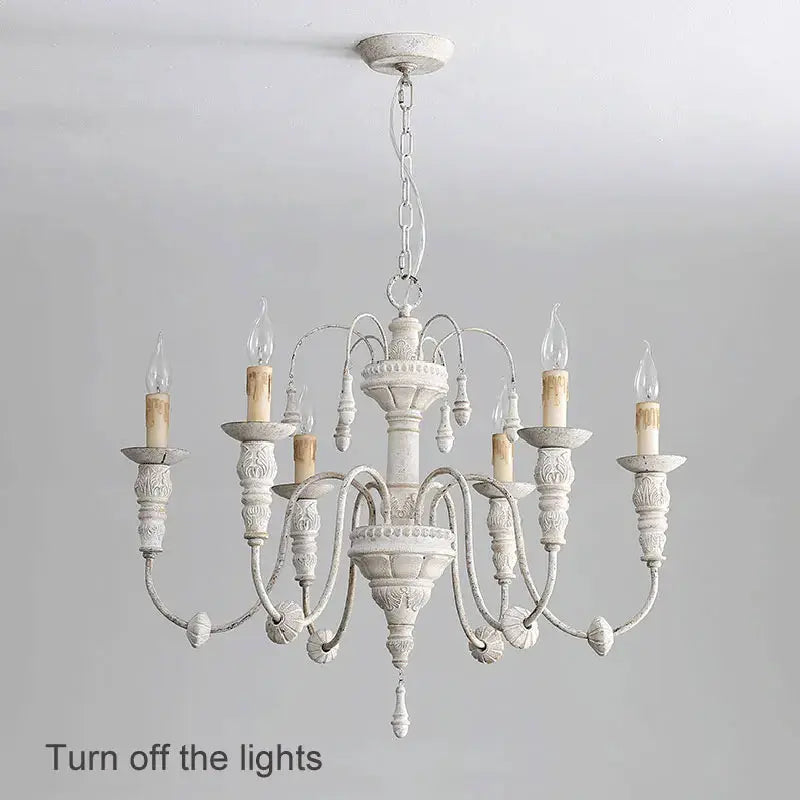 French Restaurant White Vintage Chandelier