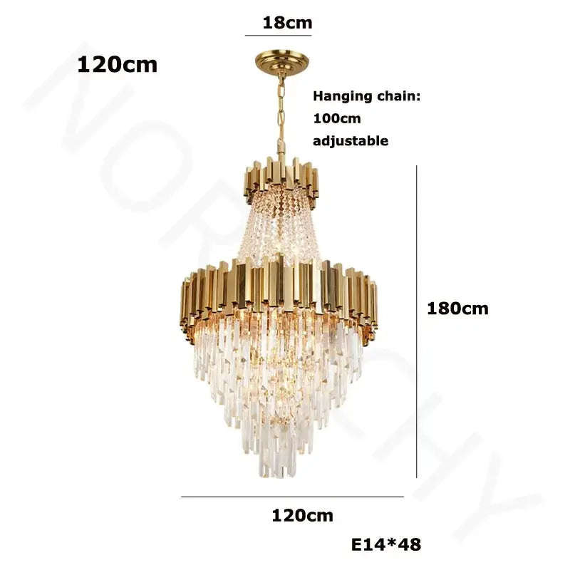 Lustre Suspension Staircase Luxury Chandelier