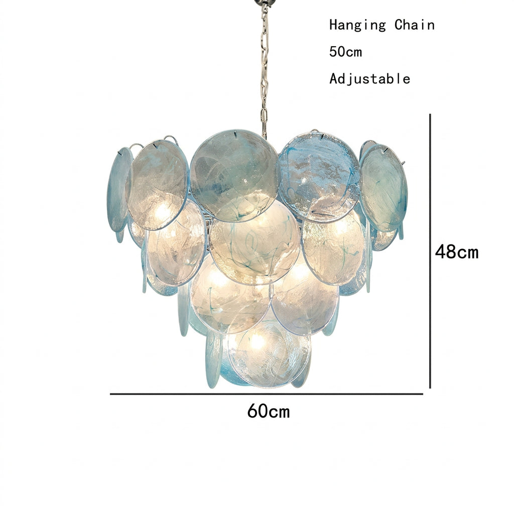 Azura Vintage Glass and Metal chandelier, product gallery image 13 of 13