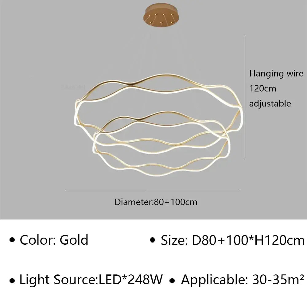 Modern LED Pendant Light For Bedroom Living Dining Room Chandelier Luxury Ring Hanging Lamp Home Decor Indoor Lighting Fixture ChandeliersLife®