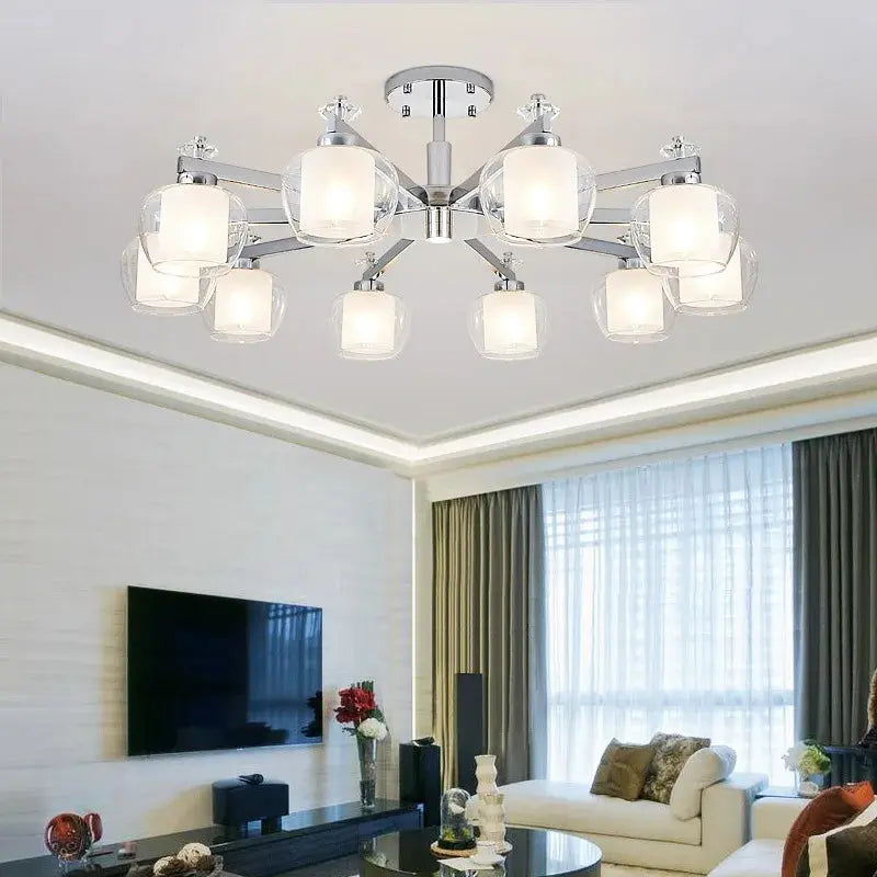 Modern Chrome Chandelier Lighting Ceiling Wrought Iron With LampShade Luxury For Living Room Bedroom 110v-220v Lamp ChandeliersLife®