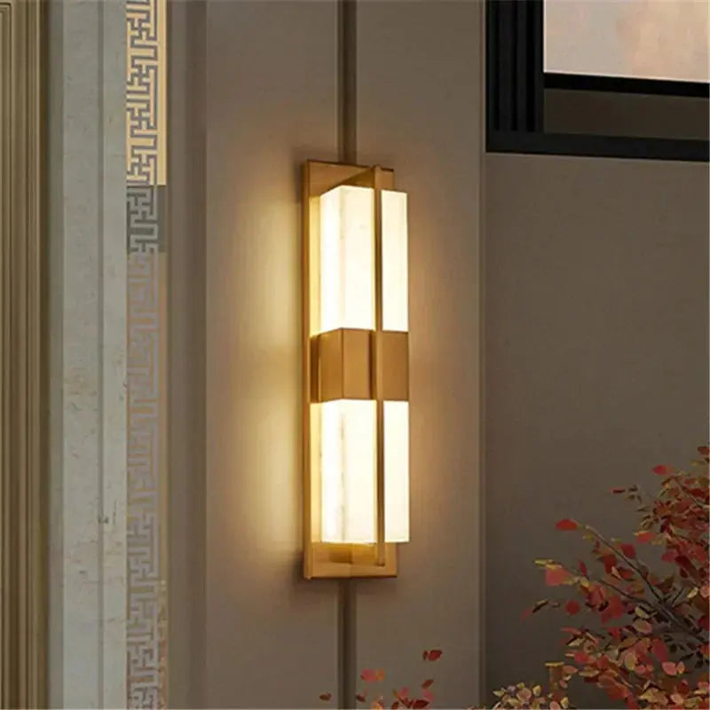 GISELLE Contemporary LED Brass Marble Outdoor Wall Lamps Electric Waterproof Balcony Hallway Courtyard Villa Gate Hotel ChandeliersLife®