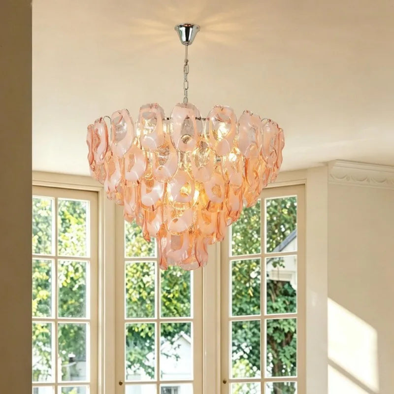 Celina French Style Tiered Glass chandelier, product gallery image 2 of 11